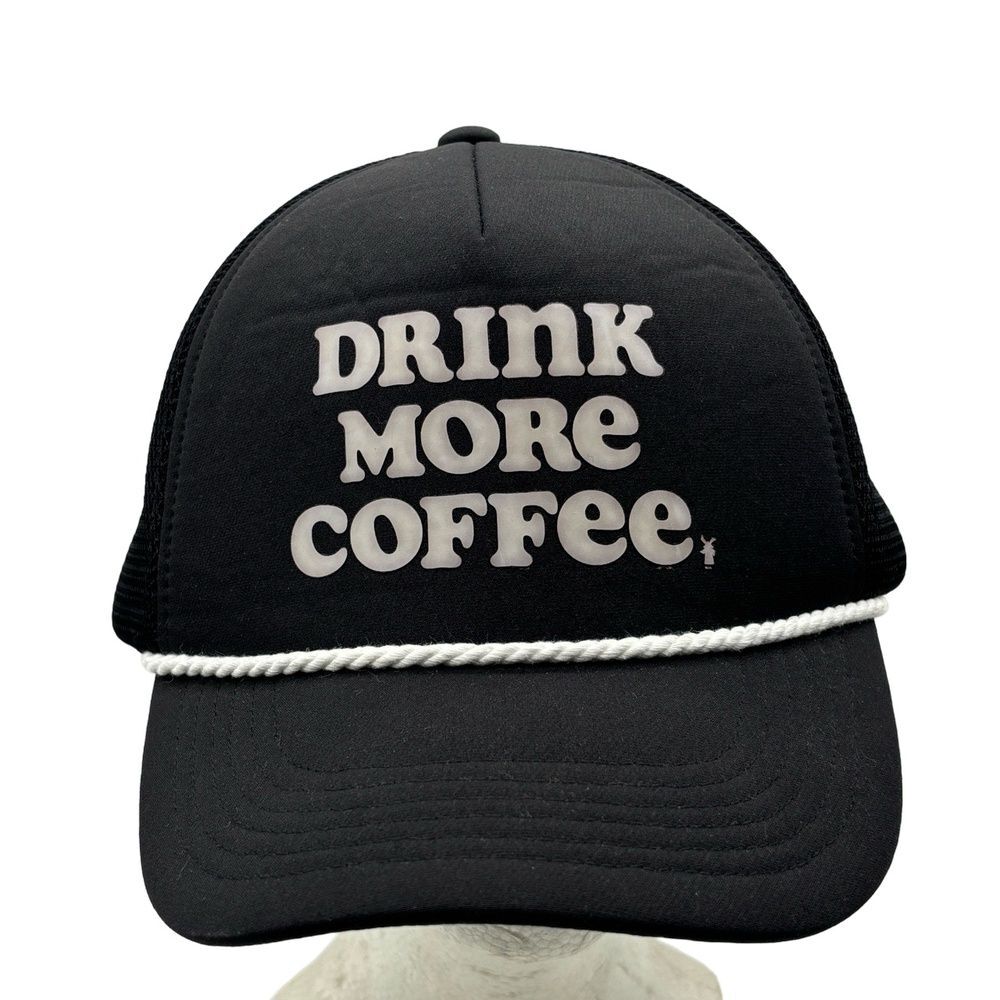 Dutch Bros “Drink More Coffee” Black Mesh Snapback Trucker Hat Cap Promo
